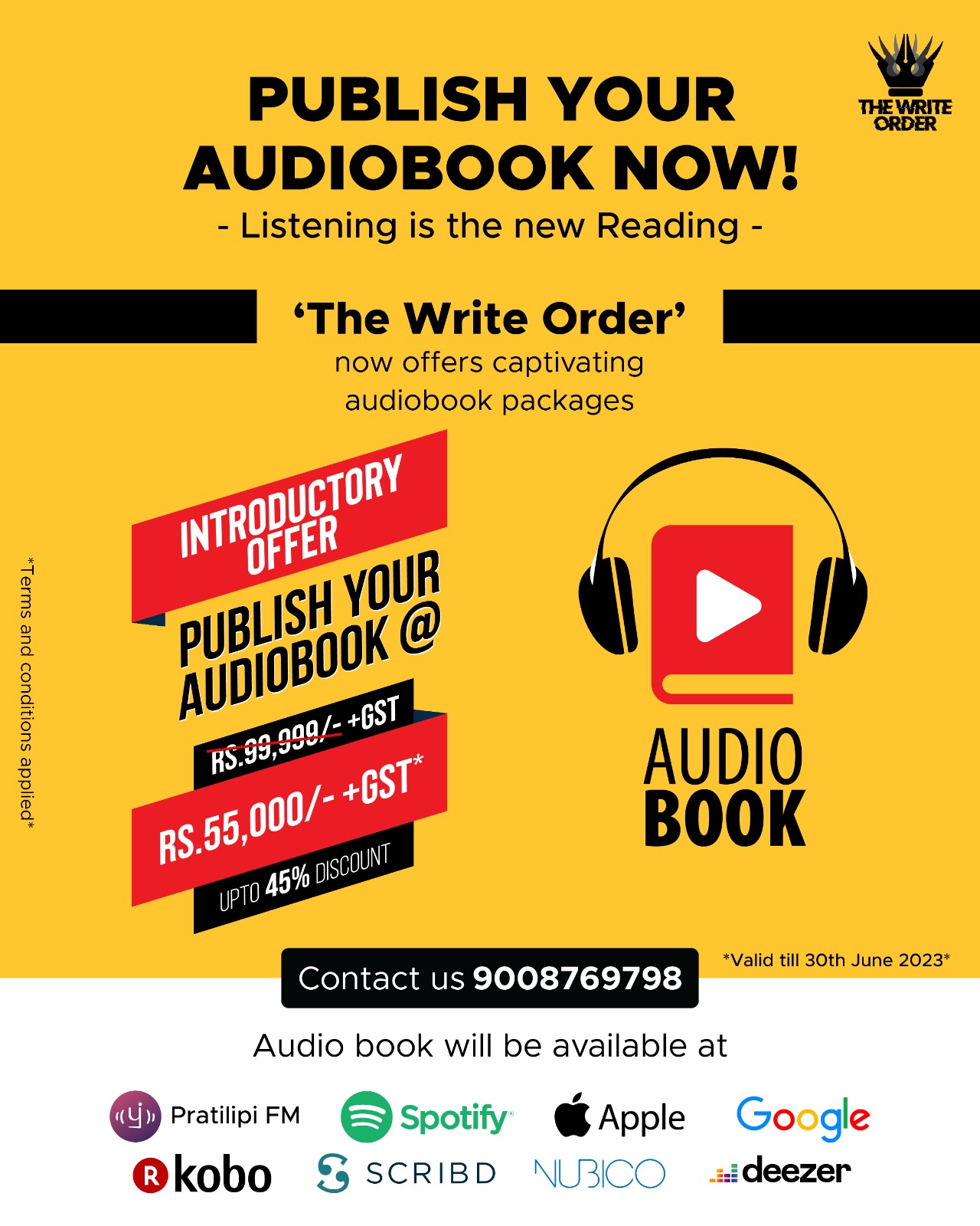 Write Order Audio Book Publishing